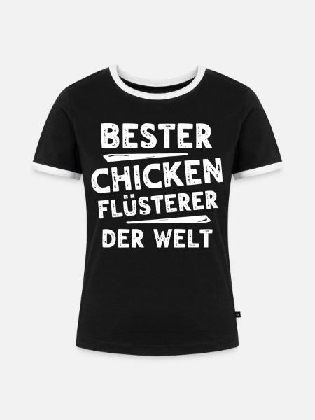 Chicken - Frauen Kontrast-T-Shirt - Schwarz/Weiß