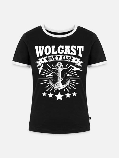 Wolgast - Frauen Kontrast-T-Shirt - Schwarz/Weiß
