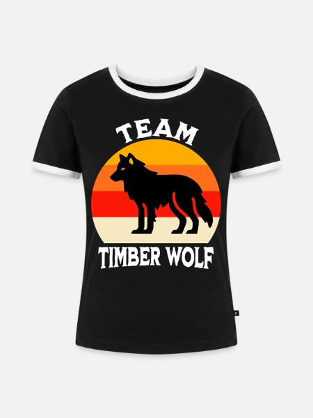 Team Grauwolf - Frauen Kontrast-T-Shirt - Schwarz/Weiß