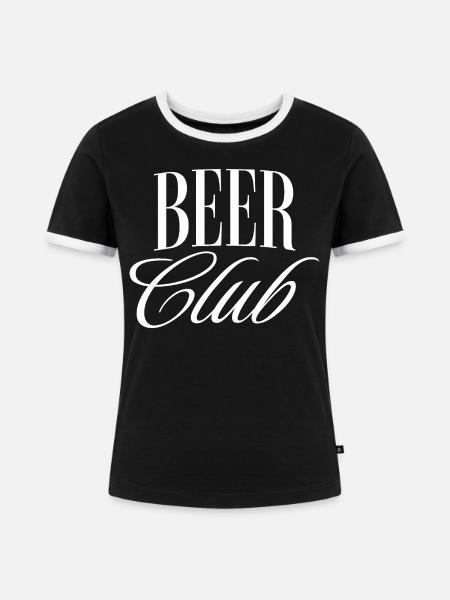 Bier Club - Frauen Kontrast-T-Shirt - Schwarz/Weiß
