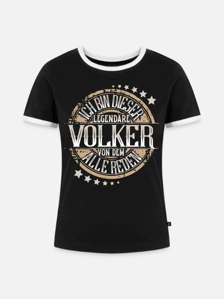 Volker - Frauen Kontrast-T-Shirt - Schwarz/Weiß
