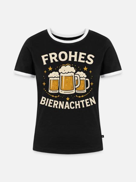 Frohes Biernachten Geschenk Männer - Frauen Kontrast-T-Shirt - Schwarz/Weiß