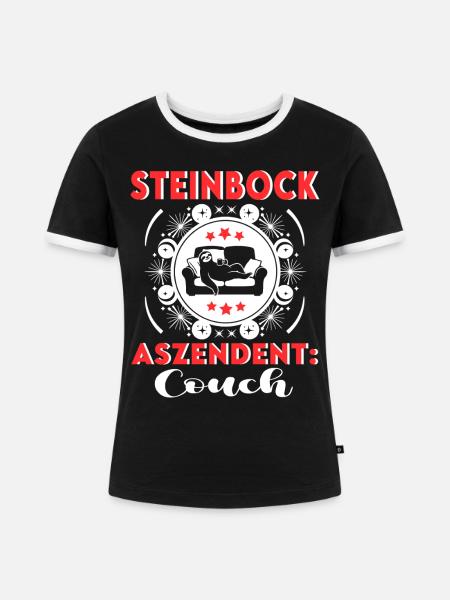 Sternzeichen Steinbock Aszendent Couch Birthday - Frauen Kontrast-T-Shirt - Schwarz/Weiß