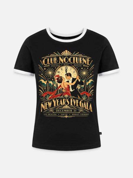 New Years Eve Gala - Frauen Kontrast-T-Shirt - Schwarz/Weiß