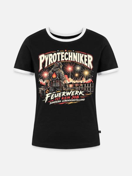 Pyrotechniker - Feuerwerk ist Leidenschaft - Frauen Kontrast-T-Shirt - Schwarz/Weiß