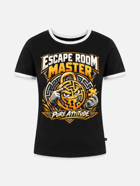 Escape Room Master - Pure Attitude - Frauen Kontrast-T-Shirt - Schwarz/Weiß