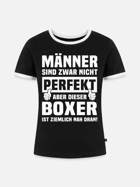 Boxer - Frauen Kontrast-T-Shirt - Schwarz/Weiß
