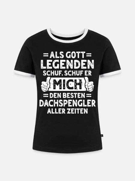Dachspengler - Frauen Kontrast-T-Shirt - Schwarz/Weiß