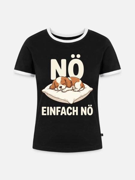 NÖ Einfach NÖ Hundenschlaf - Frauen Kontrast-T-Shirt - Schwarz/Weiß