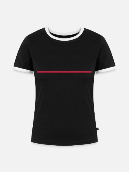 Strich - Frauen Kontrast-T-Shirt - Schwarz/Weiß