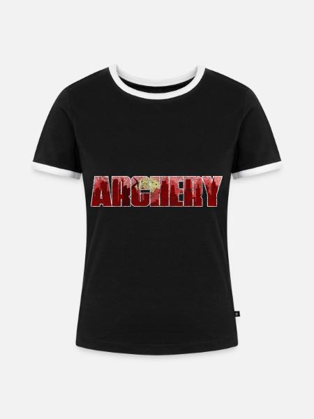 Bogenschießen Bogenjagd - Frauen Kontrast-T-Shirt - Schwarz/Weiß