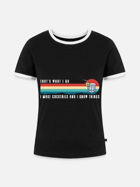 Cocktail Getränk Mischgetränk - Frauen Kontrast-T-Shirt - Schwarz/Weiß