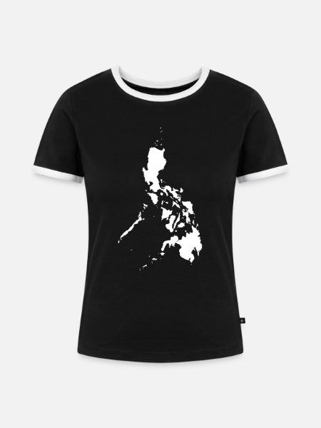 Philippinen originelle Geschenkidee - Frauen Kontrast-T-Shirt - Schwarz/Weiß