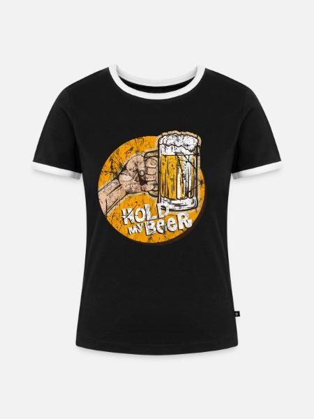 Alkohol - Frauen Kontrast-T-Shirt - Schwarz/Weiß