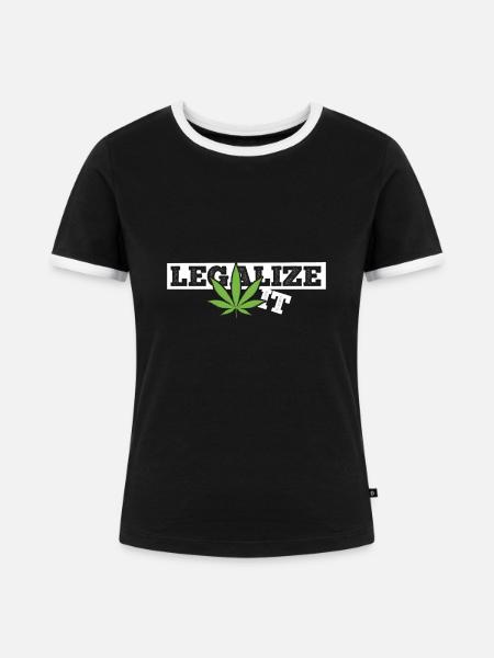 Weed Marihuana Geschenkidee - Frauen Kontrast-T-Shirt - Schwarz/Weiß
