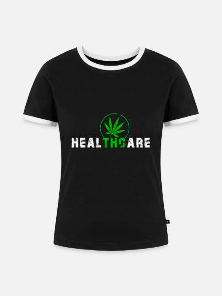 Spruch Weed Geschenk - Frauen Kontrast-T-Shirt - Schwarz/Weiß