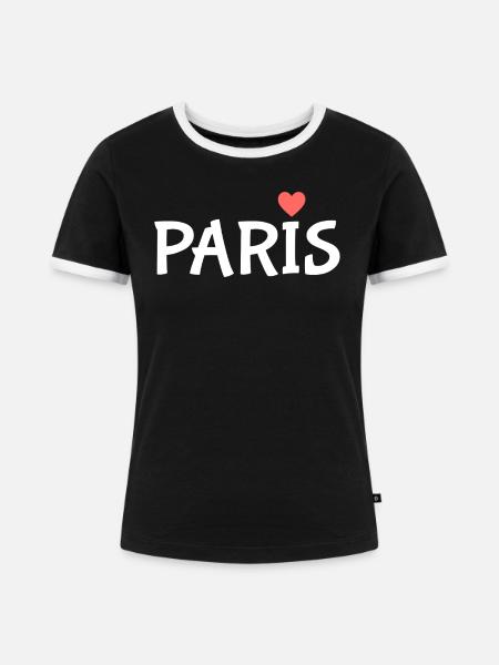 Paris - Frauen Kontrast-T-Shirt - Schwarz/Weiß