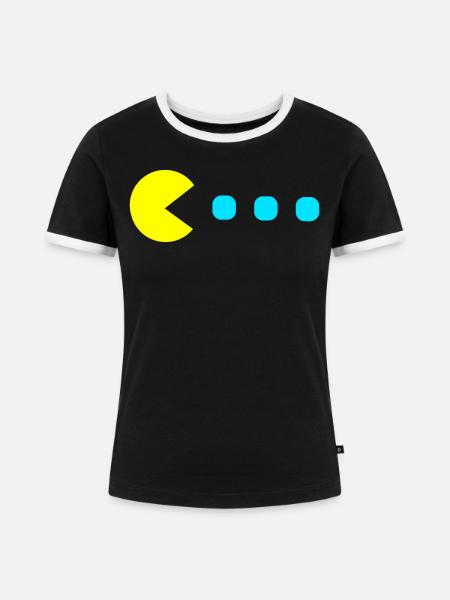 Retro Game - Frauen Kontrast-T-Shirt - Schwarz/Weiß