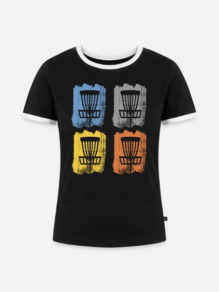 discgolf - Frauen Kontrast-T-Shirt - Schwarz/Weiß