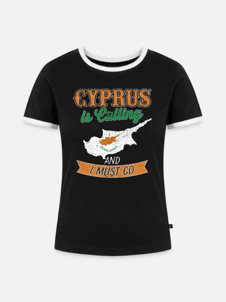 Zypern Geschenkidee - Frauen Kontrast-T-Shirt - Schwarz/Weiß