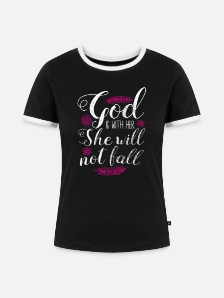 Bibel Psalm - Frauen Kontrast-T-Shirt - Schwarz/Weiß