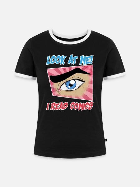 Comic Retro Cartoon - Frauen Kontrast-T-Shirt - Schwarz/Weiß