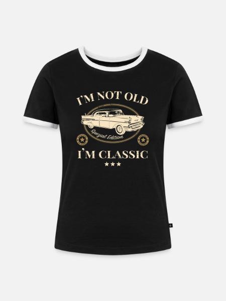 not old classic - Frauen Kontrast-T-Shirt - Schwarz/Weiß