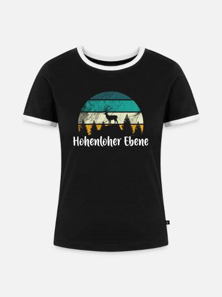 Hohenloher Ebene - Frauen Kontrast-T-Shirt - Schwarz/Weiß