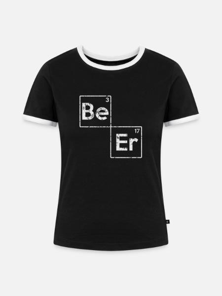 Bier Chemie - Frauen Kontrast-T-Shirt - Schwarz/Weiß