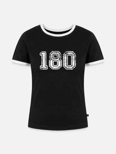 Darts 180 - Frauen Kontrast-T-Shirt - Schwarz/Weiß