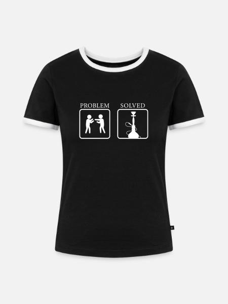 Shisha - Frauen Kontrast-T-Shirt - Schwarz/Weiß