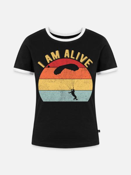 Skydiving Parachuting Skydive Skydiver - Frauen Kontrast-T-Shirt - Schwarz/Weiß