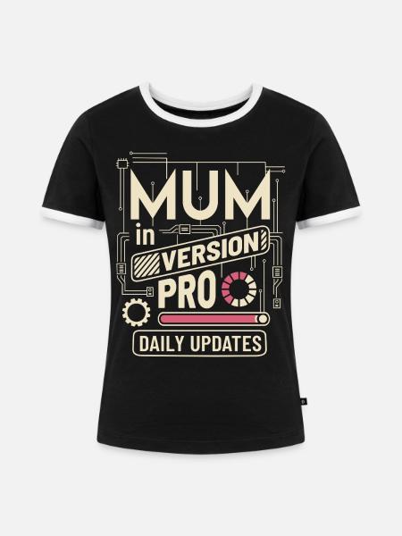 Mama VERSION PRO - Frauen Kontrast-T-Shirt - Schwarz/Weiß