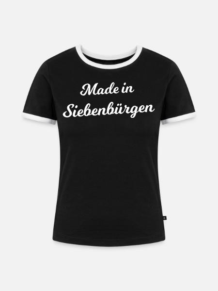 Siebenbürger Fanshirt - Frauen Kontrast-T-Shirt - Schwarz/Weiß