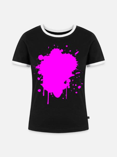 BACKGROUND - Frauen Kontrast-T-Shirt - Schwarz/Weiß
