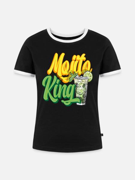 Mojito König - Frauen Kontrast-T-Shirt - Schwarz/Weiß