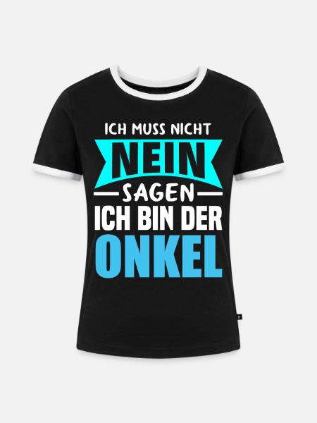 Onkel Spruch Cooler Onkel - Frauen Kontrast-T-Shirt - Schwarz/Weiß