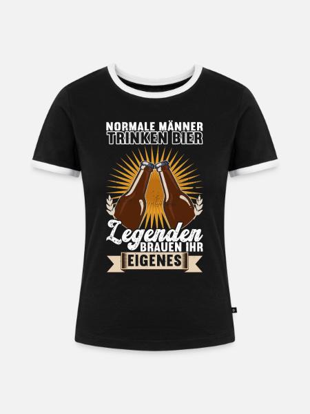 Bierbrauen Bierbrauer - Frauen Kontrast-T-Shirt - Schwarz/Weiß