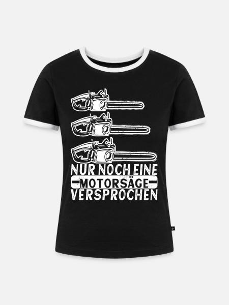 Holzfäller Förster - Frauen Kontrast-T-Shirt - Schwarz/Weiß