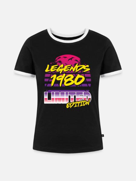 Legends 1980 Limited edition - Frauen Kontrast-T-Shirt - Schwarz/Weiß