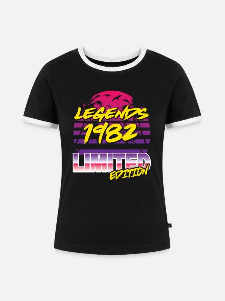 Legends 1982 Limited edition - Frauen Kontrast-T-Shirt - Schwarz/Weiß