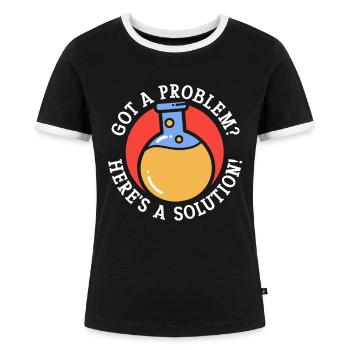 Problemlösung Wissenschaftliches Lösen - Frauen Kontrast-T-Shirt - Schwarz/Weiß - Vorne - Selfina (174cm)