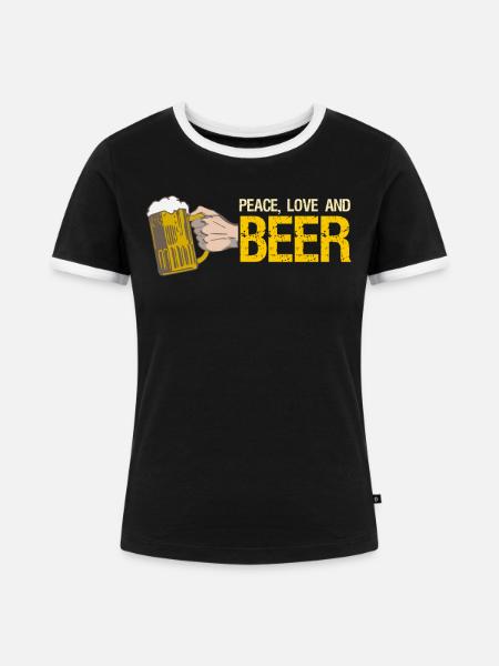 Beer - Frauen Kontrast-T-Shirt - Schwarz/Weiß