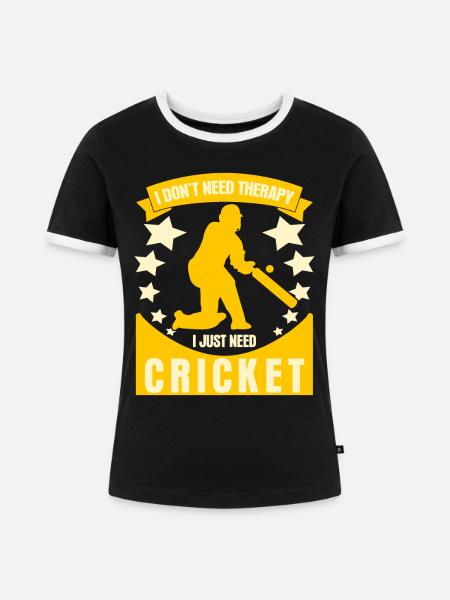 Cricket Therapy Cricketschläger - Frauen Kontrast-T-Shirt - Schwarz/Weiß