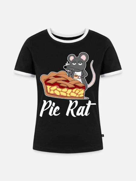 Pie Rat - Frauen Kontrast-T-Shirt - Schwarz/Weiß