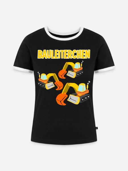 Bagger Baustelle Baggerfahrer - Frauen Kontrast-T-Shirt - Schwarz/Weiß