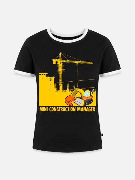 Bagger Baustelle Bauleiter Baggerfahrer - Frauen Kontrast-T-Shirt - Schwarz/Weiß