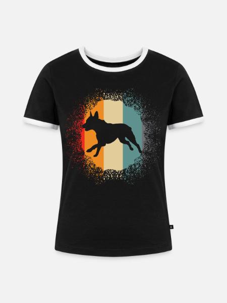 Belgian Molinois Retro - Frauen Kontrast-T-Shirt - Schwarz/Weiß