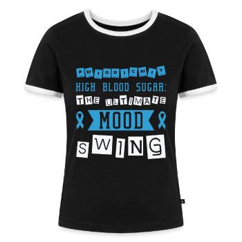 Diabetische Bauchspeicheldrüse - Frauen Kontrast-T-Shirt - Schwarz/Weiß - Vorne - Selfina (174cm)