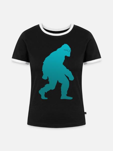 Bigfoot Sasquatch mit Sonnenbrille - Frauen Kontrast-T-Shirt - Schwarz/Weiß